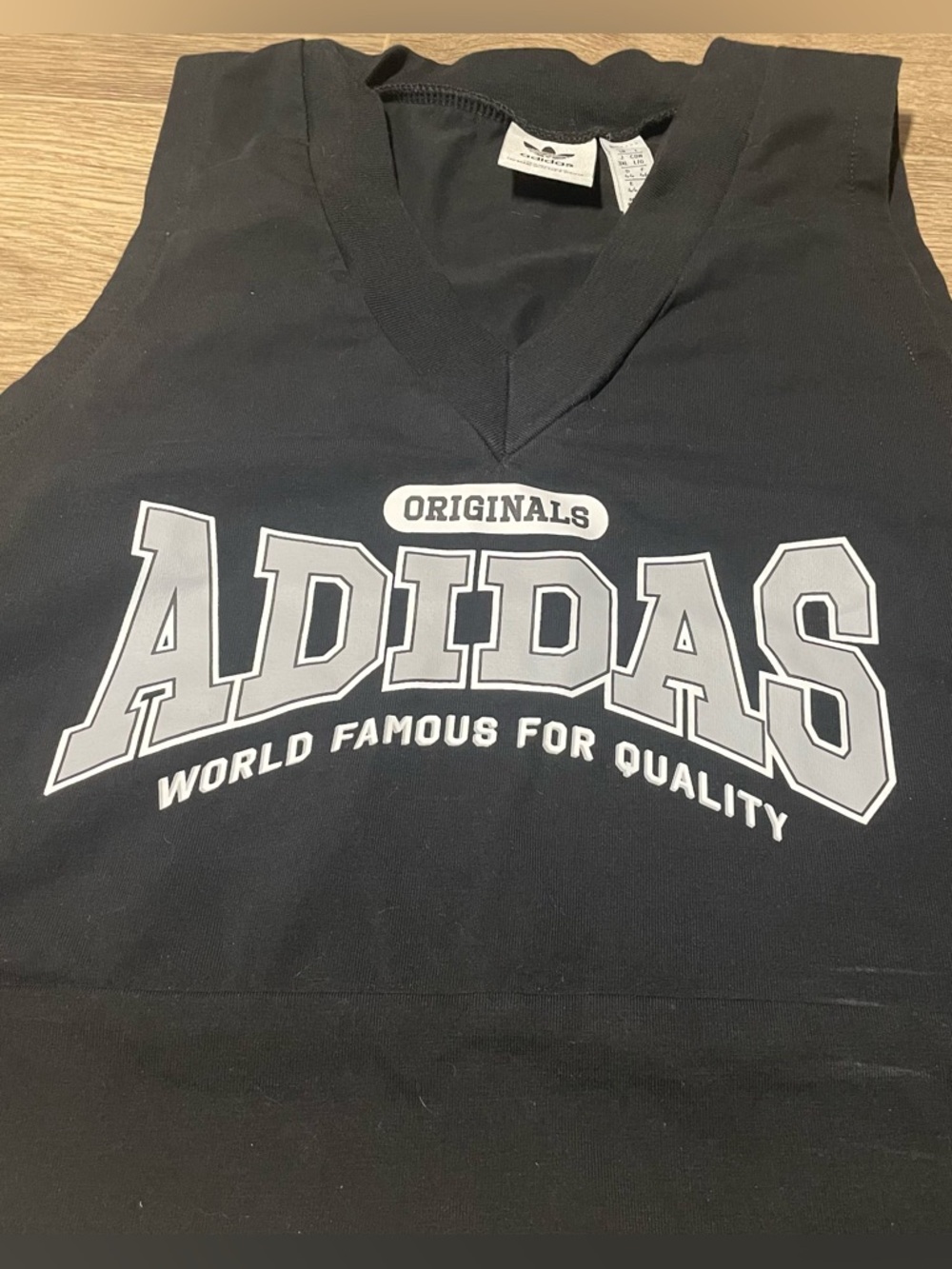 Adidas Women's Black Cropped Tank Top - Originals Logo - Picture 2 of 8
